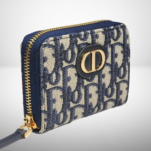 Dior Small 30 Montaigne Voyageur Coin Purse in Blue Dior Oblique Jacquard - Picture 3 of 8